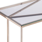 42" Clear and Gold Glass and Metal Frame Console Table