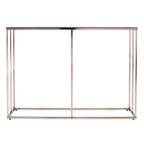 42" Clear and Gold Glass and Metal Frame Console Table