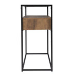 48" Clear and Black Glass Frame Console Table With Storage With Storage