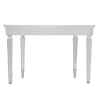 45" Silver Mirrored Glass and Wood Free Form Console Table