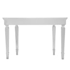 45" Silver Mirrored Glass and Wood Free Form Console Table