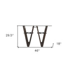 46" Clear Gray and Brown Glass and Solid Wood Abstract Console Table