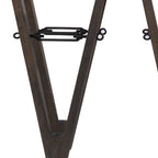 46" Clear Gray and Brown Glass and Solid Wood Abstract Console Table