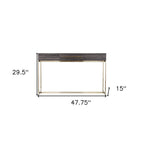 48" Gray and Gold Wood and Metal Frame Console Table With Drawer