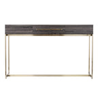 48" Gray and Gold Wood and Metal Frame Console Table With Drawer