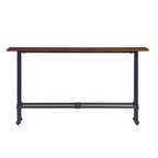 56" Espresso and Black Console Table