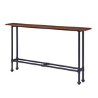 56" Espresso and Black Console Table