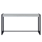 54" White and Black Distressed Sled Console Table