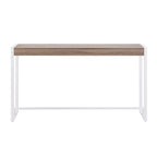 54" Gray Brown and White Sled Console Table