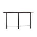 54" Espresso and Black Wood and Iron Console Table