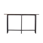54" Espresso and Black Wood and Iron Console Table