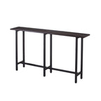54" Espresso and Black Wood and Iron Console Table