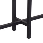 54" Espresso and Black Wood and Iron Console Table