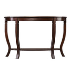 48" Brown Half Circle Console Table With Storage