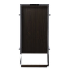 34" Brown And Silver Iron and Wood Rolling Bar Cart