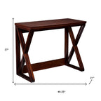 46" Brown Solid Wood A Frame Console Table