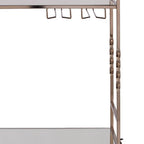 Champagne Metal And Mirrored Glass Rolling Bar Cart With Wine Storage