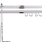 29" Silver Metal and Mirrored Glass Rolling Bar Cart With Wine Storage