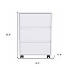 18" White Wood Accent Cabinet With Three Drawers