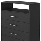 31" Black Wood Four Drawer Dresser