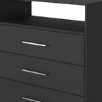 31" Black Wood Four Drawer Dresser