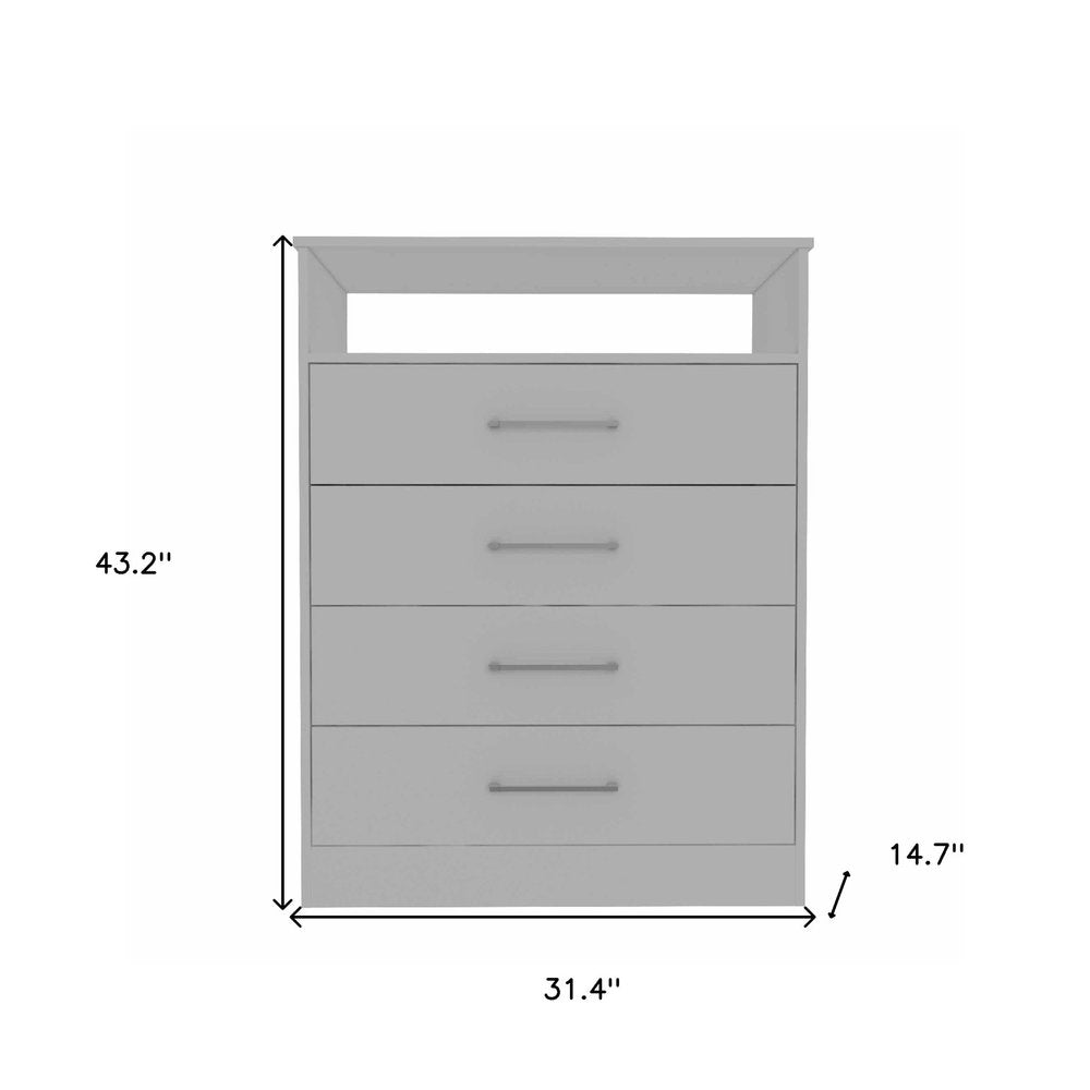 31" Black Wood Four Drawer Dresser