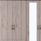 63" Brown And Black Wood Mirrored Two Drawer Dresser