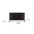59" White Wood Six Drawer Double Dresser