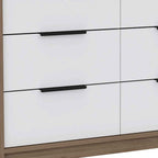 42" Brown And White Wood Four Drawer Dresser