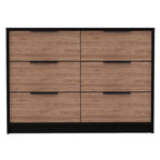 42" Brown And White Wood Four Drawer Dresser