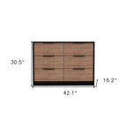 42" Brown And White Wood Four Drawer Dresser