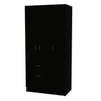 71" Black And White Wood Six Door Single Drawer Combo Dresser