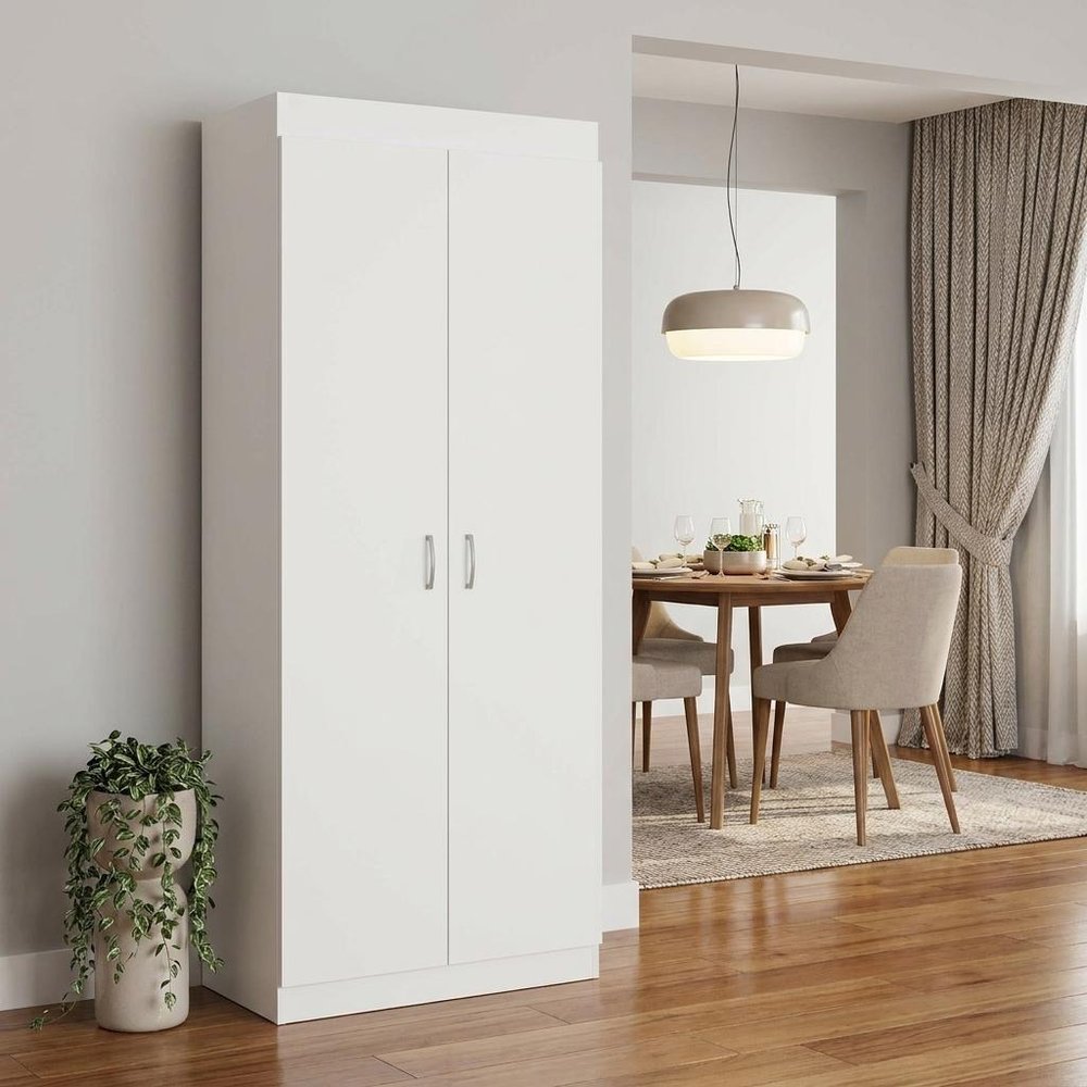 63" White Wood Pantry Or Storage Closet