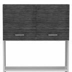 24" White and Gray Wood Flat Door Kitchen Cart With Storage