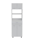 24" White Wood Kitchen Cart With Storage