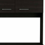 71" Black Wood Four Door Pantry Or Storage Closet