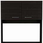 71" Black Wood Four Door Pantry Or Storage Closet