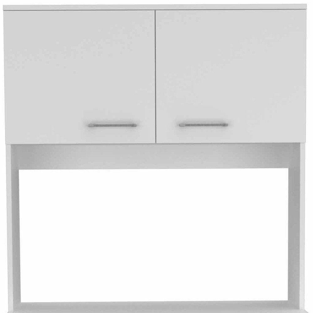 71" White Wood Four Door Pantry Or Storage Closet