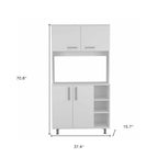 71" White Wood Four Door Pantry Or Storage Closet