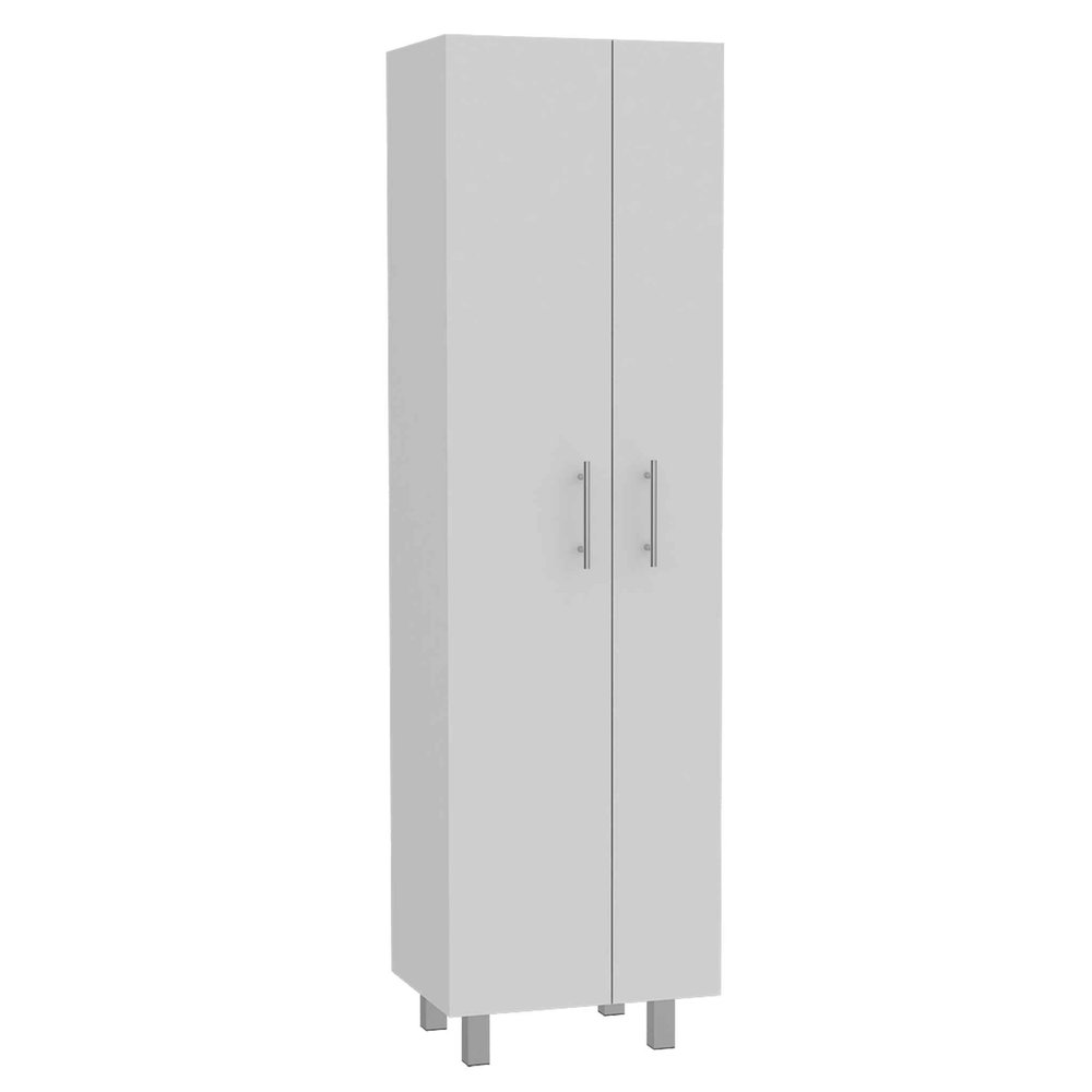 71" White Wood Pantry Or Storage Closet