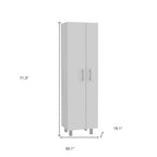 71" White Wood Pantry Or Storage Closet