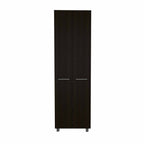 79" Black Wood Pantry Or Storage Closet