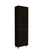79" Black Wood Pantry Or Storage Closet