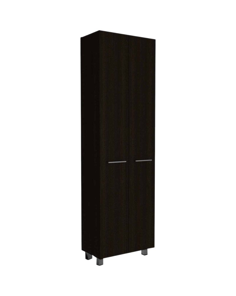 79" Black Wood Pantry Or Storage Closet