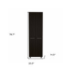 79" Black Wood Pantry Or Storage Closet