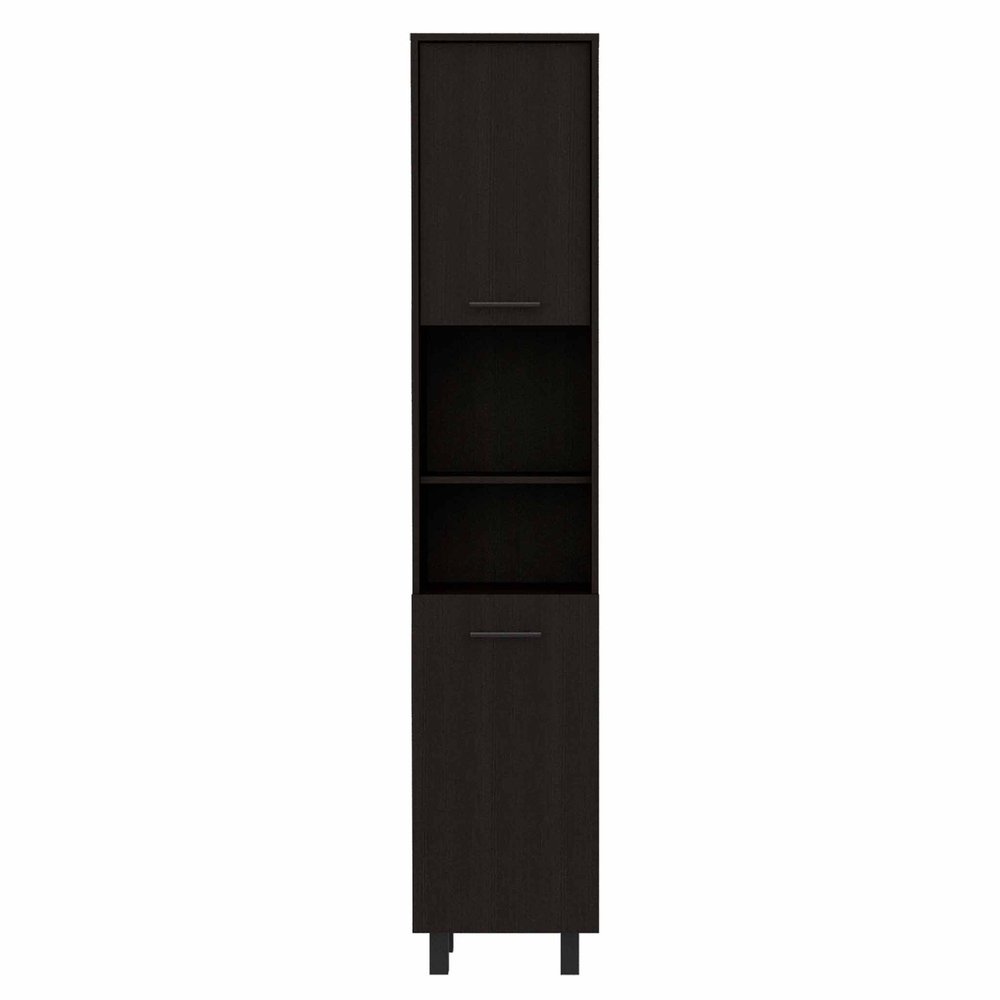 79" Black Wood Pantry Or Storage Closet