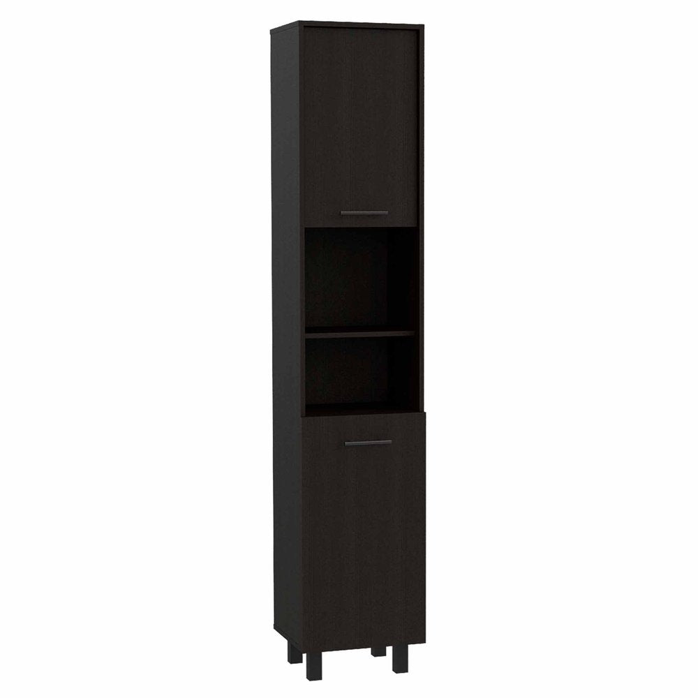 79" Black Wood Pantry Or Storage Closet