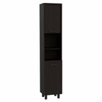 79" Black Wood Pantry Or Storage Closet