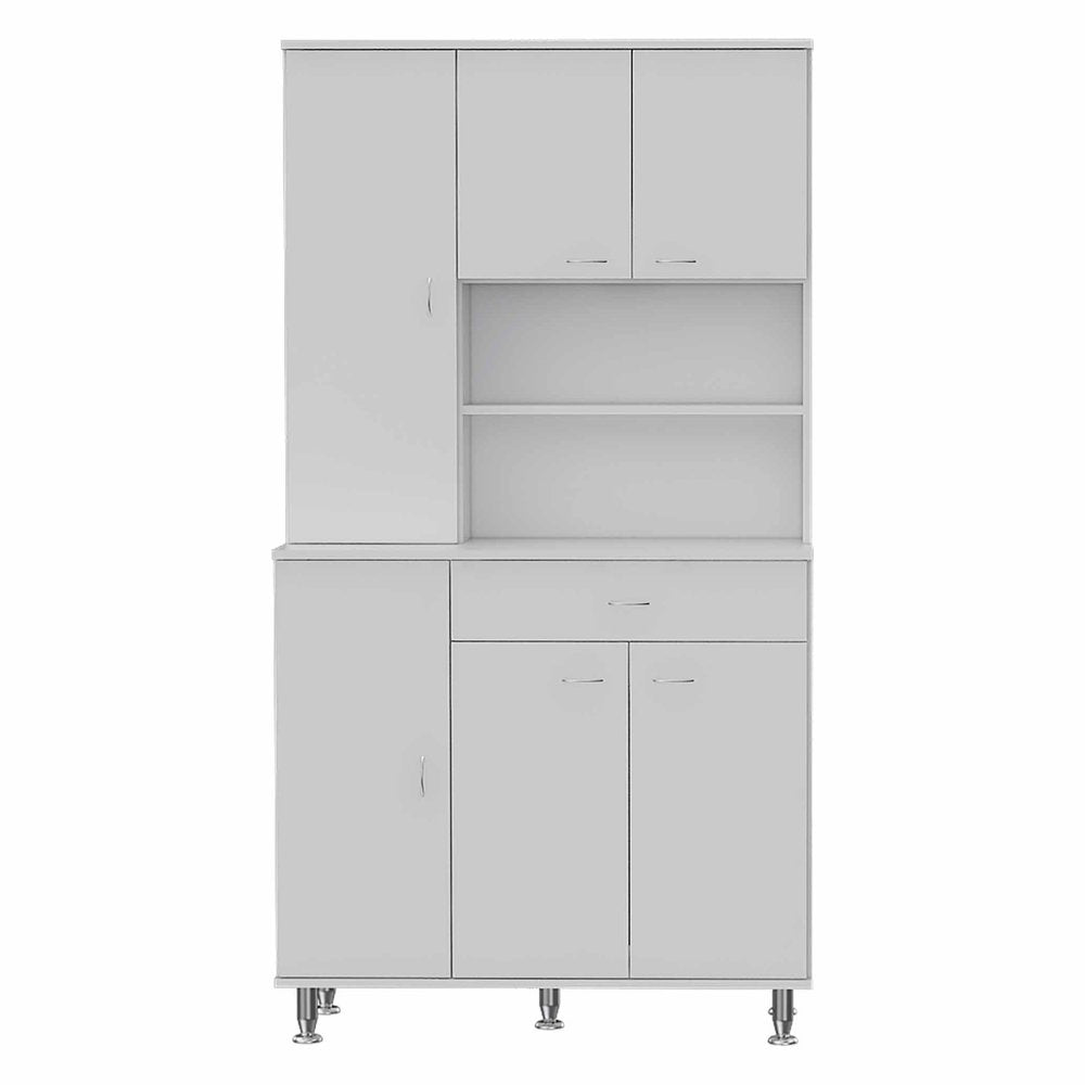 67" White Wood Pantry Or Storage Closet