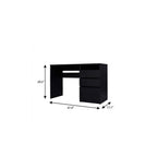 47" Black Computer Desk With Three Drawers